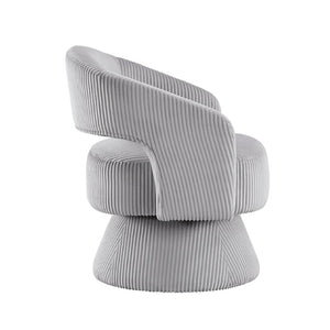 English Elm Swivel Accent Chair Corduroy Upholstered Round Seat with 360 Degree Base for Any Room B011P581703