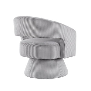 English Elm Swivel Accent Chair Corduroy Upholstered Round Seat with 360 Degree Base for Any Room B011P581703