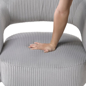 English Elm Swivel Accent Chair Corduroy Upholstered Round Seat with 360 Degree Base for Any Room B011P581703