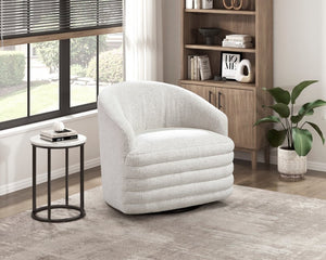 English Elm Swivel Barrel Chair Plush Chenille Upholstered Accent Seat for Living Room Reading Nook B011P581704
