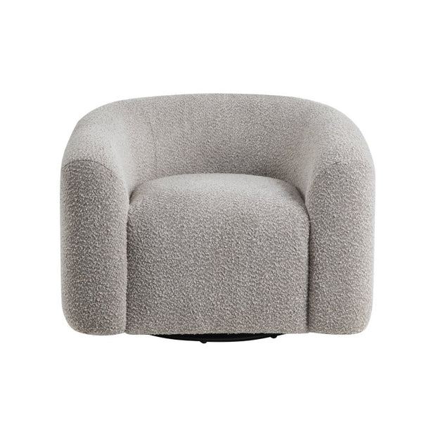 English Elm Swivel Accent Chair Boucle Upholstered with Pocket Coil Cushioning for Living Rooms B011P581708
