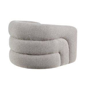 English Elm Swivel Accent Chair Boucle Upholstered with Pocket Coil Cushioning for Living Rooms B011P581708