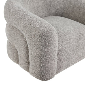 English Elm Swivel Accent Chair Boucle Upholstered with Pocket Coil Cushioning for Living Rooms B011P581708