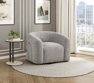 English Elm Swivel Accent Chair Boucle Upholstered with Pocket Coil Cushioning for Living Rooms B011P581708