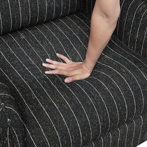 English Elm Swivel Accent Chair Striped Polyester Fabric Reversible Cushions Living Room Seating B011P581709