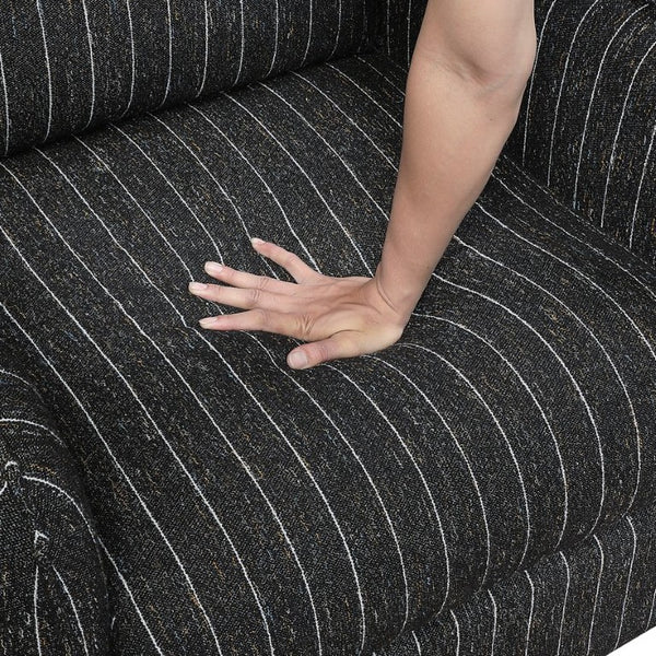 English Elm Swivel Accent Chair Striped Polyester Fabric Reversible Cushions Living Room Seating B011P581709