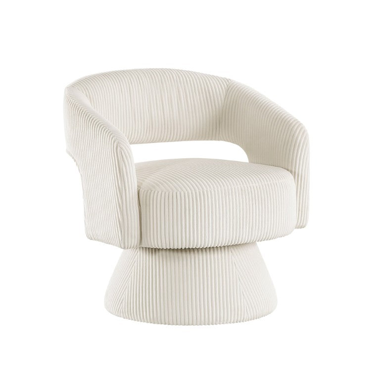 English Elm Swivel Accent Chair Plush Corduroy Upholstered Seat for Bedroom or Reading Nook B011P581710