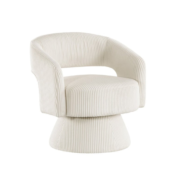 English Elm Swivel Accent Chair Plush Corduroy Upholstered Seat for Bedroom or Reading Nook B011P581710