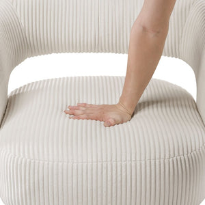 English Elm Swivel Accent Chair Plush Corduroy Upholstered Seat for Bedroom or Reading Nook B011P581710
