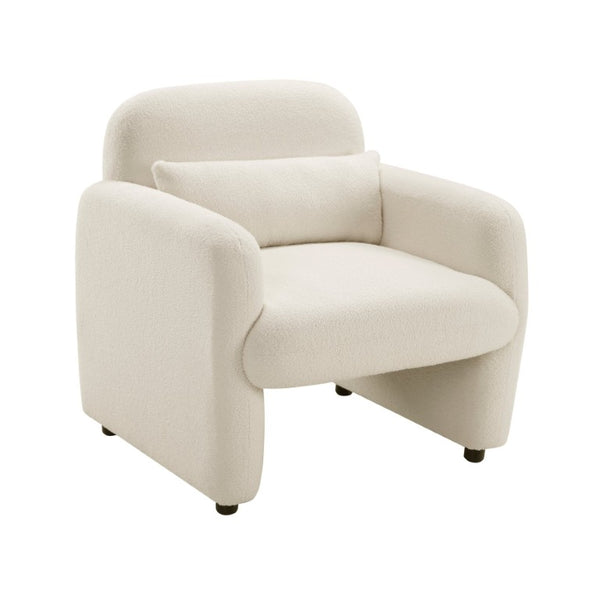 English Elm Swivel Barrel Chair Tufted Upholstered Accent Seat for Living Room Reading Nook Beige Boucle B011P581715