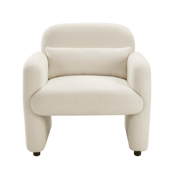 English Elm Swivel Barrel Chair Tufted Upholstered Accent Seat for Living Room Reading Nook Beige Boucle B011P581715