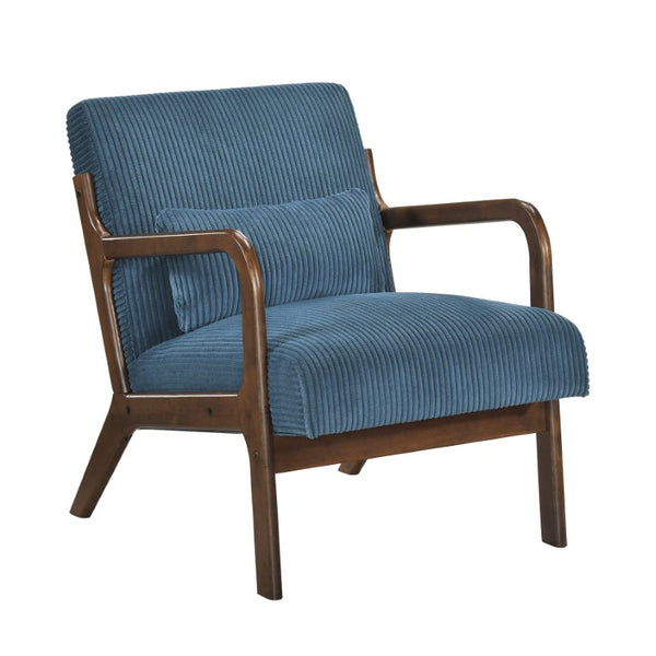 English Elm Accent Chair Mid-Century Modern Corduroy Upholstered Seat with Rubberwood Frame B011P581717