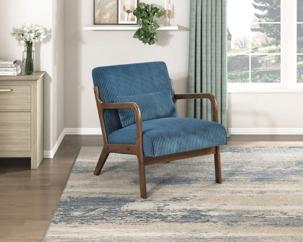 English Elm Accent Chair Mid-Century Modern Corduroy Upholstered Seat with Rubberwood Frame B011P581717