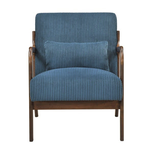 English Elm Accent Chair Mid-Century Modern Corduroy Upholstered Seat with Rubberwood Frame B011P581717