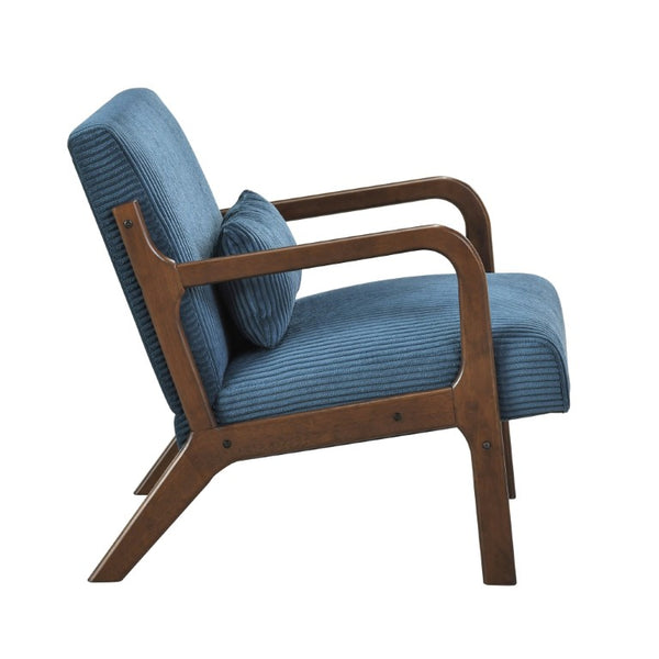 English Elm Accent Chair Mid-Century Modern Corduroy Upholstered Seat with Rubberwood Frame B011P581717