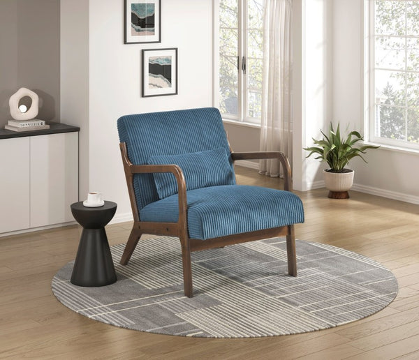 English Elm Accent Chair Mid-Century Modern Corduroy Upholstered Seat with Rubberwood Frame B011P581717