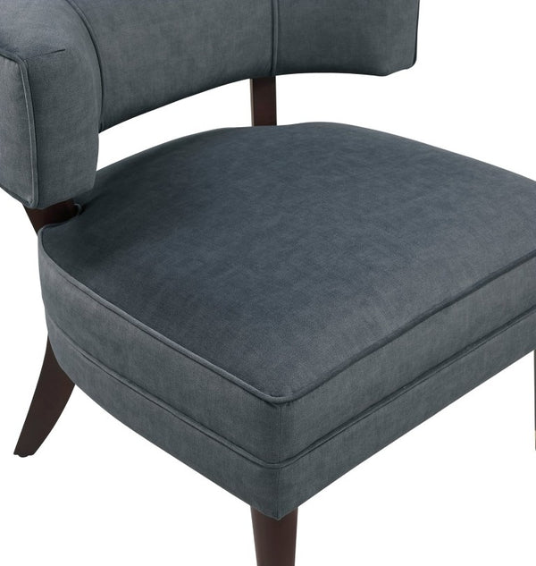 English Elm Accent Chair Barrel Back Velvet Upholstered with Espresso Wood Legs for Living Room B011P581720
