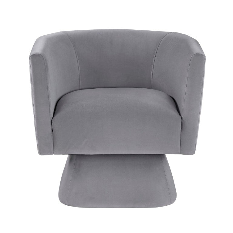 English Elm Swivel Accent Chair Gray Velvet Diamond Tufted 360 Degree Base for Living Room B011P581722