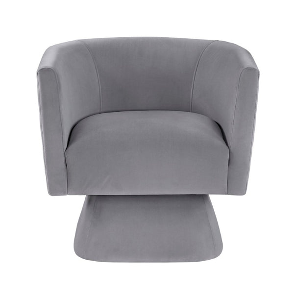 English Elm Swivel Accent Chair Gray Velvet Diamond Tufted 360 Degree Base for Living Room B011P581722