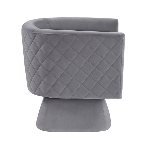 English Elm Swivel Accent Chair Gray Velvet Diamond Tufted 360 Degree Base for Living Room B011P581722