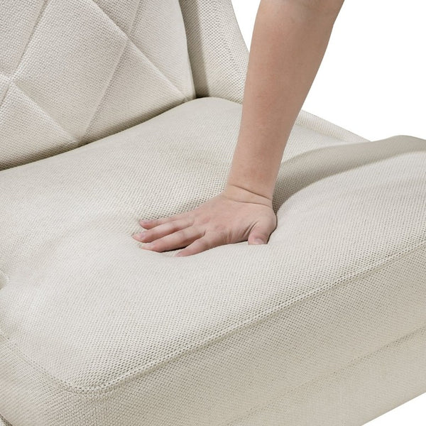 English Elm Accent Chair Taupe Chenille Diamond Stitched Back with Brushed Gold Legs and Pocket Coil Seat B011P581723