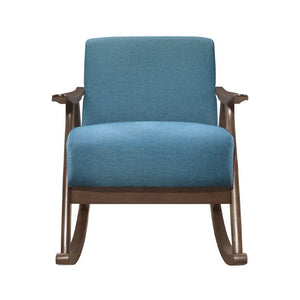 English Elm Rocking Chair Mid Century Walnut Frame Textured Upholstery for Living Room Nursery B011P581725