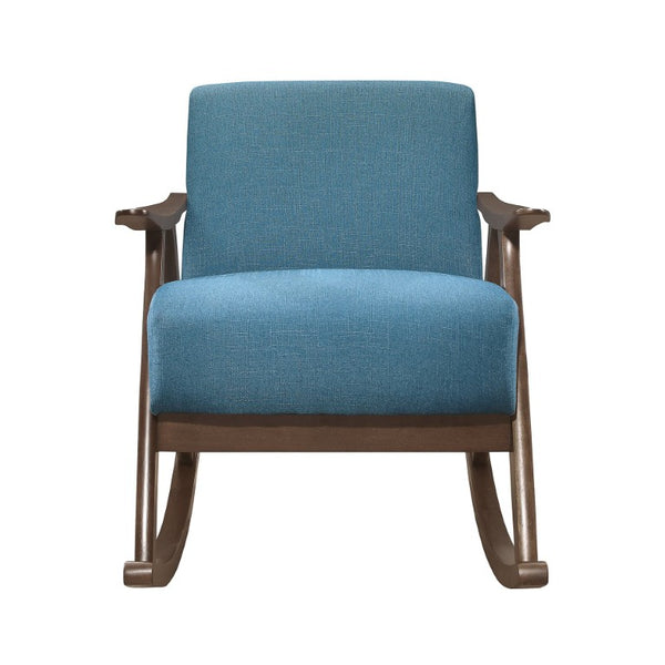 English Elm Rocking Chair Mid Century Walnut Frame Textured Upholstery for Living Room Nursery B011P581725