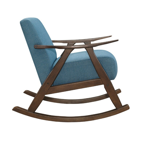 English Elm Rocking Chair Mid Century Walnut Frame Textured Upholstery for Living Room Nursery B011P581725