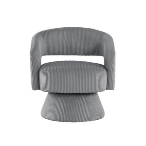 English Elm Swivel Accent Chair Rounded Silhouette Corduroy Upholstered 360 Degree Base Modern B011P581730