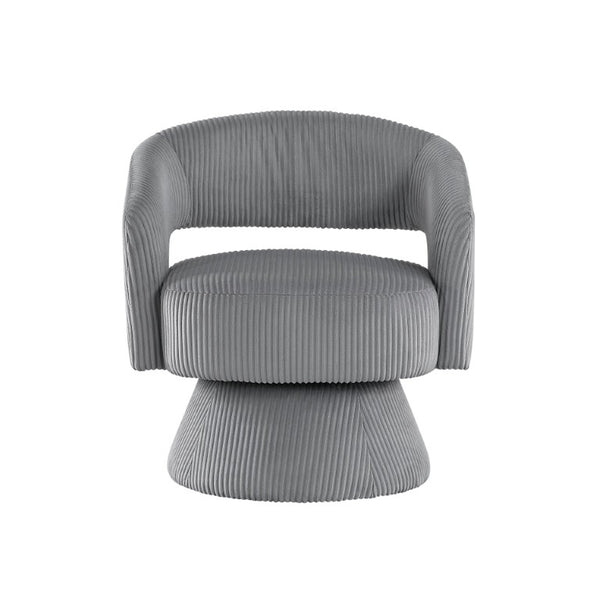 English Elm Swivel Accent Chair Rounded Silhouette Corduroy Upholstered 360 Degree Base Modern B011P581730