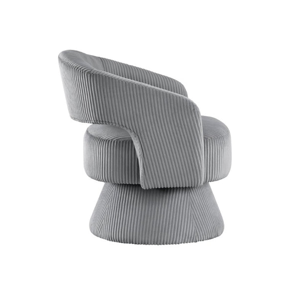 English Elm Swivel Accent Chair Rounded Silhouette Corduroy Upholstered 360 Degree Base Modern B011P581730