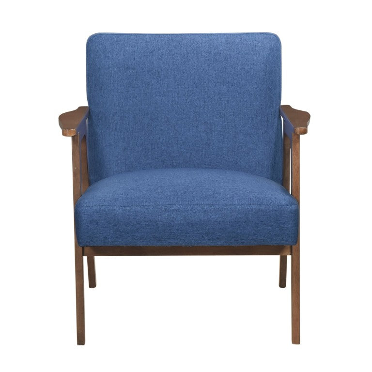 English Elm Accent Armchair Mid-Century Rubberwood Frame Textured Polyester Upholstery for Living Room B011P581733