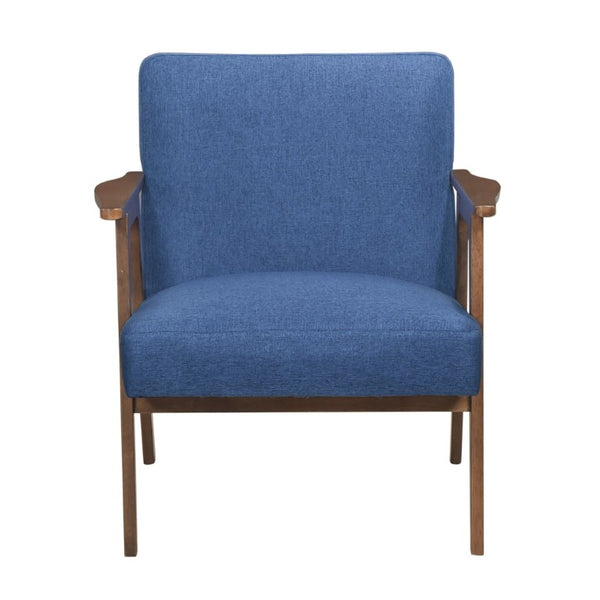 English Elm Accent Armchair Mid-Century Rubberwood Frame Textured Polyester Upholstery for Living Room B011P581733