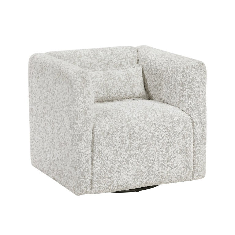 English Elm Swivel Accent Chair Jacquard Upholstery Pocket Coil Cushion Lumbar Pillow Included B011P581735