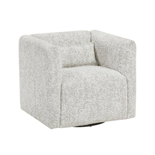 English Elm Swivel Accent Chair Jacquard Upholstery Pocket Coil Cushion Lumbar Pillow Included B011P581735