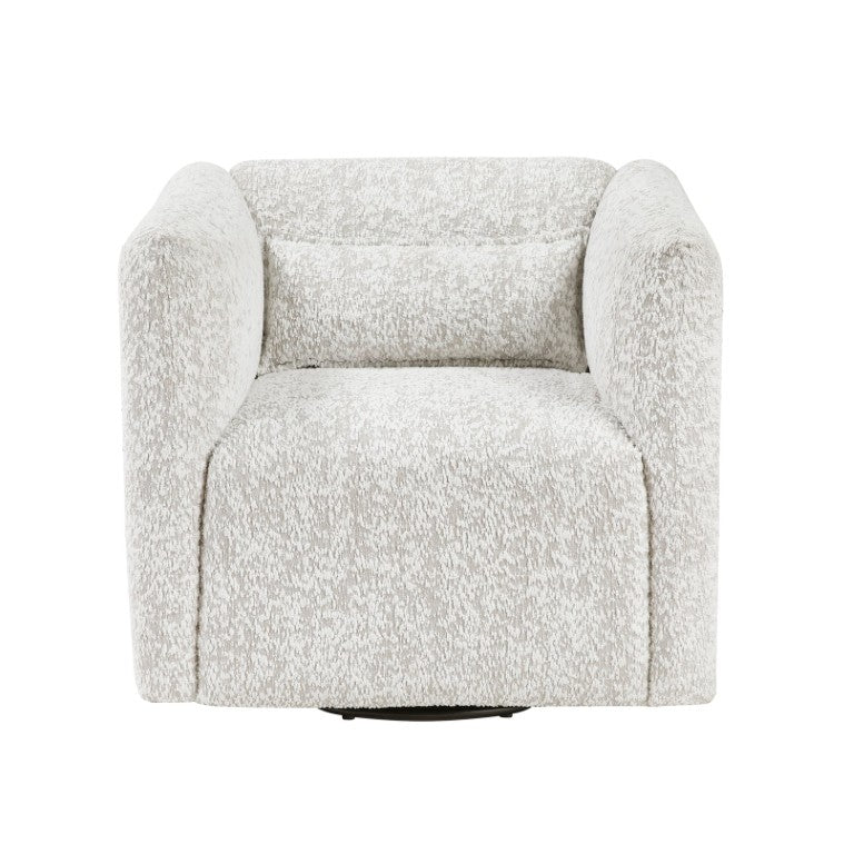 English Elm Swivel Accent Chair Jacquard Upholstery Pocket Coil Cushion Lumbar Pillow Included B011P581735