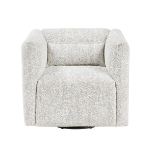 English Elm Swivel Accent Chair Jacquard Upholstery Pocket Coil Cushion Lumbar Pillow Included B011P581735