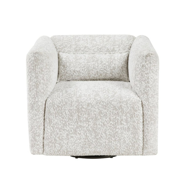 English Elm Swivel Accent Chair Jacquard Upholstery Pocket Coil Cushion Lumbar Pillow Included B011P581735