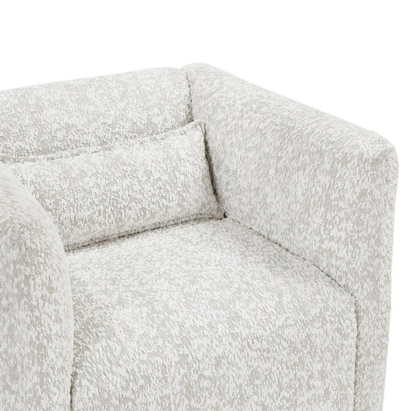 English Elm Swivel Accent Chair Jacquard Upholstery Pocket Coil Cushion Lumbar Pillow Included B011P581735