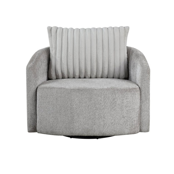English Elm Swivel Accent Chair Soft Chenille Upholstery Pocket Coil Seat for Living Room B011P581748