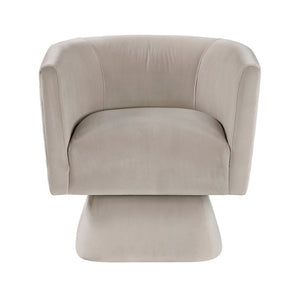 English Elm Swivel Accent Chair Taupe Velvet Diamond Quilted Back Pocket Coil Cushioned Seat B011P581752