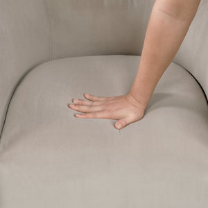 English Elm Swivel Accent Chair Taupe Velvet Diamond Quilted Back Pocket Coil Cushioned Seat B011P581752