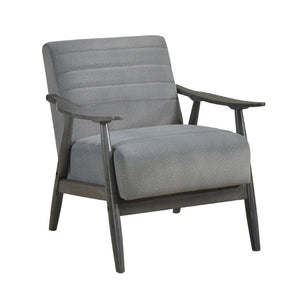 English Elm Swivel Barrel Chair Tufted Upholstered Accent Seat for Living Room Reading Nook Gray Velvet - A B011P581754