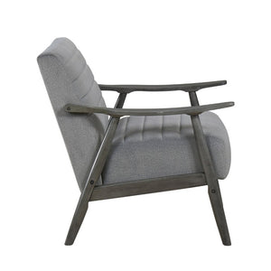 English Elm Swivel Barrel Chair Tufted Upholstered Accent Seat for Living Room Reading Nook Gray Velvet - A B011P581754