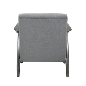 English Elm Swivel Barrel Chair Tufted Upholstered Accent Seat for Living Room Reading Nook Gray Velvet - A B011P581754