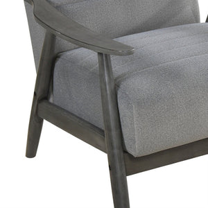 English Elm Swivel Barrel Chair Tufted Upholstered Accent Seat for Living Room Reading Nook Gray Velvet - A B011P581754