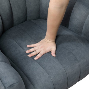 English Elm Swivel Barrel Chair with Channel Stitched Velvet Upholstery for Living Room Reading Nook B011P581767