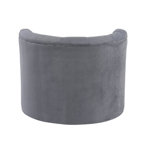 English Elm Swivel Barrel Chair Tufted Upholstered Accent Seat for Living Room Reading Nook Gray Velvet B011P581782