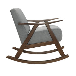 English Elm Rocking Chair Solid Rubberwood Walnut Frame Mid-Century Style with Pocket Coil Cushioned Seat B011P581786