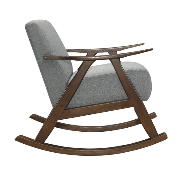 English Elm Rocking Chair Solid Rubberwood Walnut Frame Mid-Century Style with Pocket Coil Cushioned Seat B011P581786